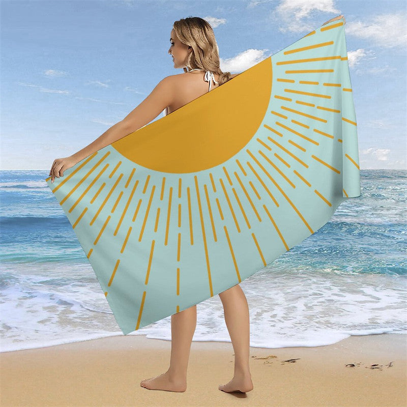 Here Comes The Sun Boho Name Beach Towel For Gift