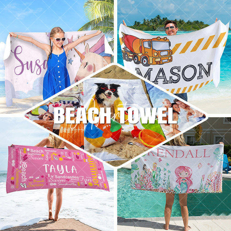 Personalized Name Various Racing Cars Beach Towel