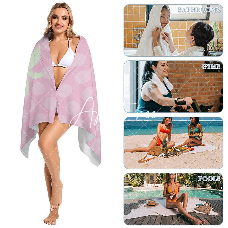 Pink Flamingo Summer Christmas In July Beach Towel